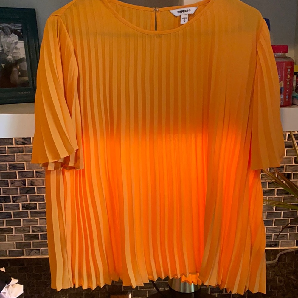 Pleated yellow blouse